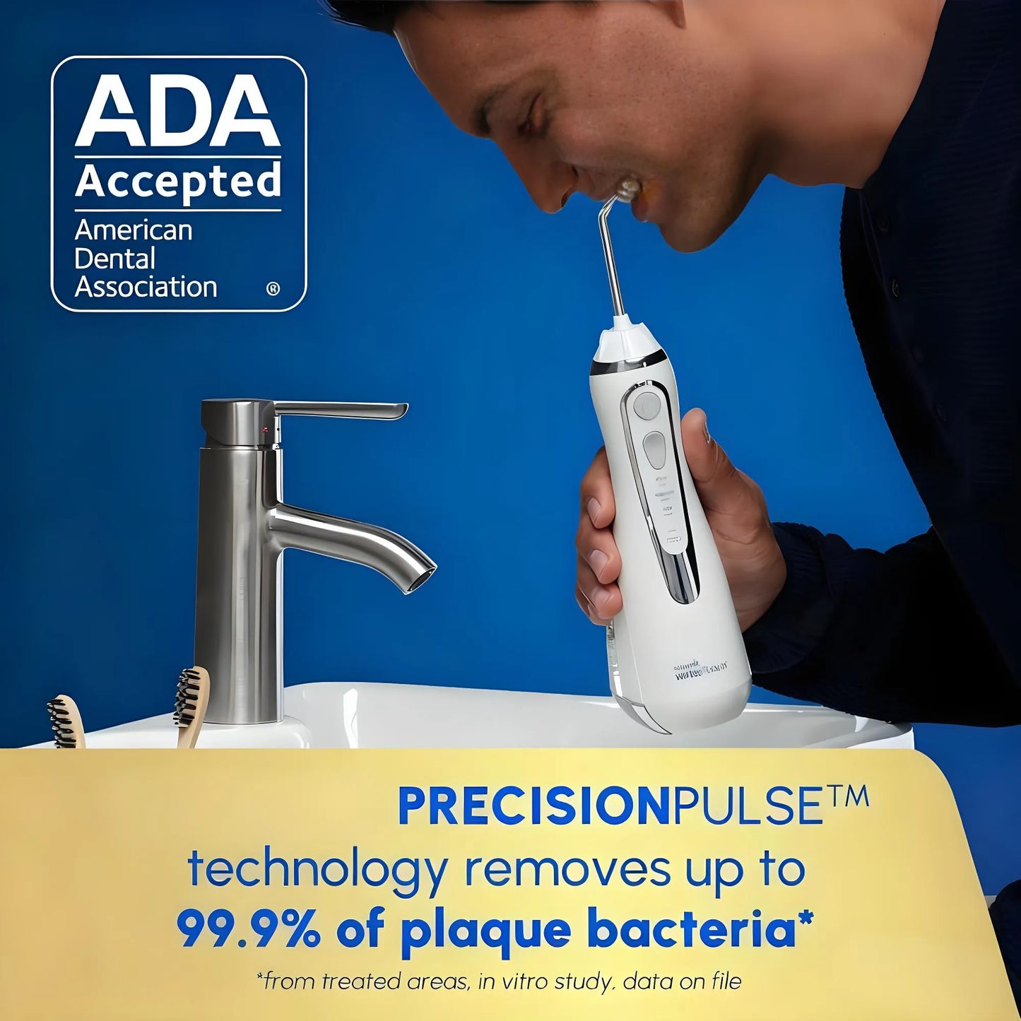 Advanced 2.0 Cordless Water Flosser: Dental Care for Teeth/Gums/Braces, 4 Tips, Travel Bag, ADA Accepted