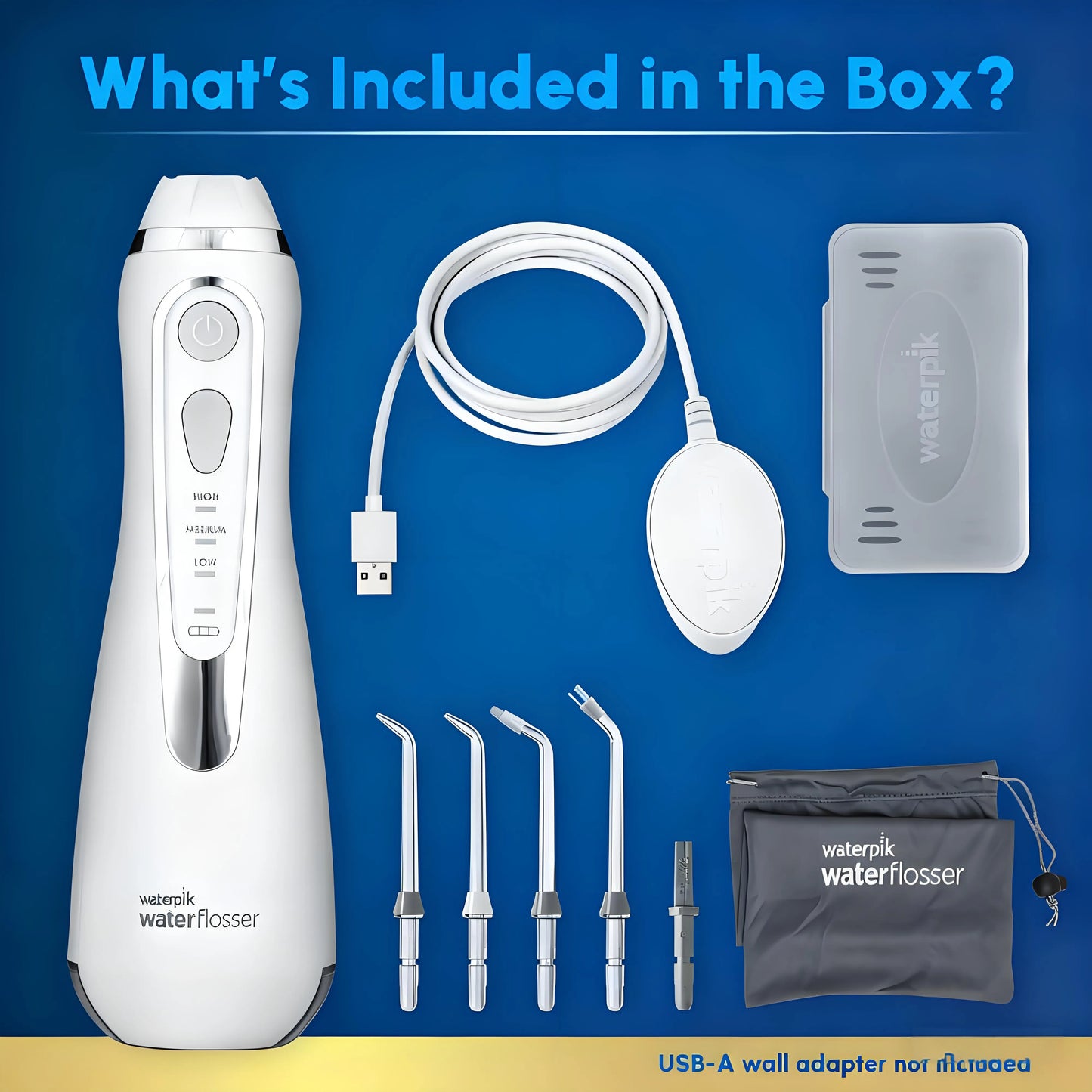 Advanced 2.0 Cordless Water Flosser: Dental Care for Teeth/Gums/Braces, 4 Tips, Travel Bag, ADA Accepted