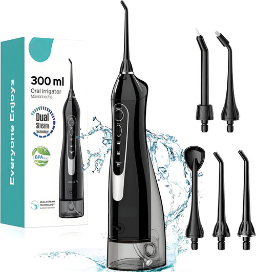 Water Flosser Teeth Pick: 300ML, Cordless Rechargeable, IPX7 Waterproof, Portable Oral Cleaner