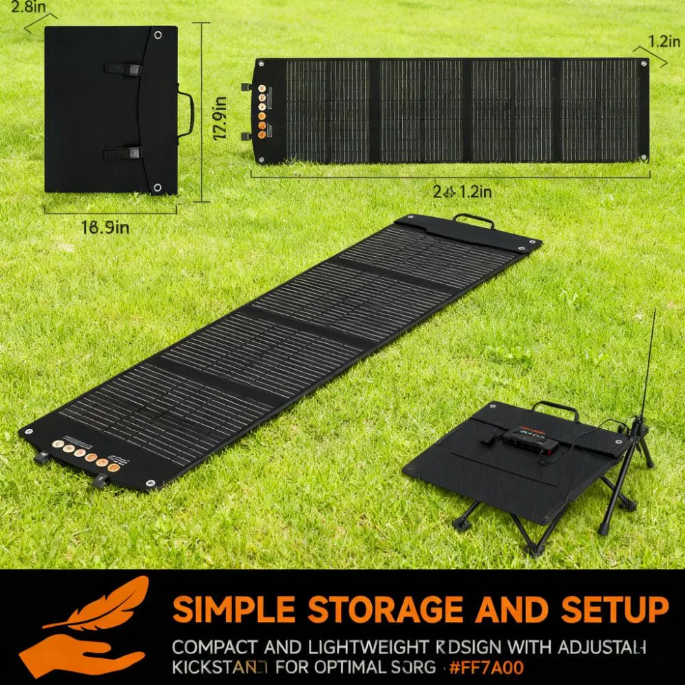 120W Foldable Solar Panel, Multi-Brand Compatible with USB/PD Output