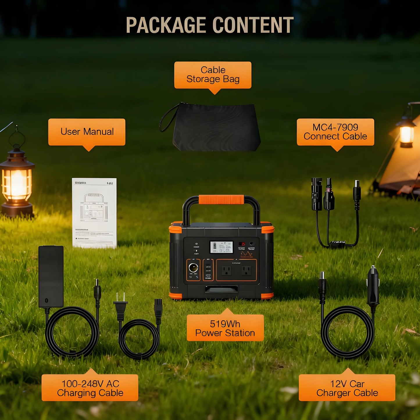 500W Portable Power, 519Wh Capacity & Solar Charging