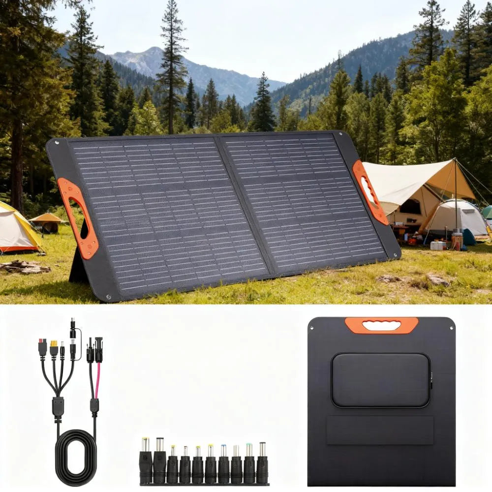100W Foldable Solar Panel, High Efficiency, Waterproof & Quick Charge
