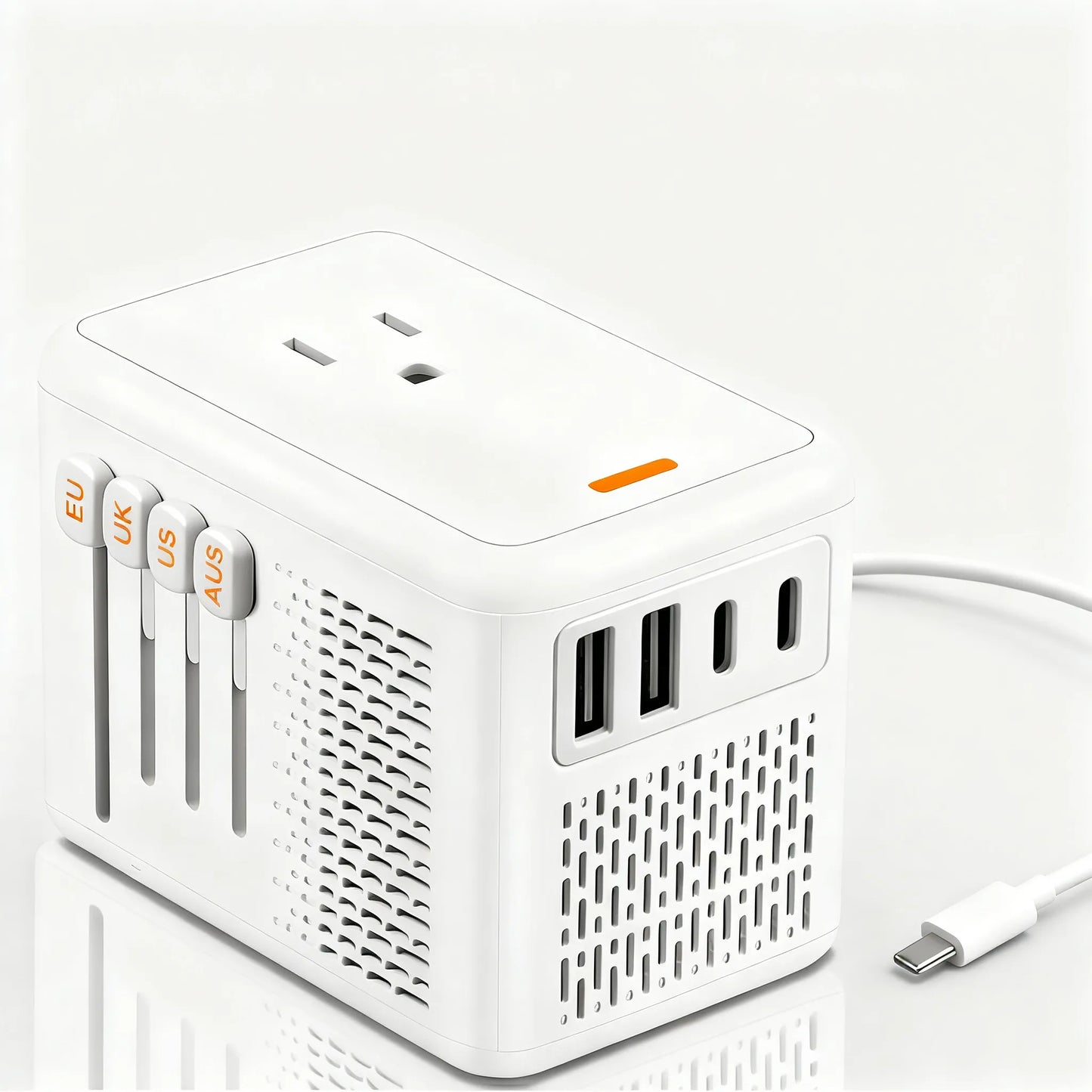 International Travel Voltage Converter, with Fast Charge USB Ports