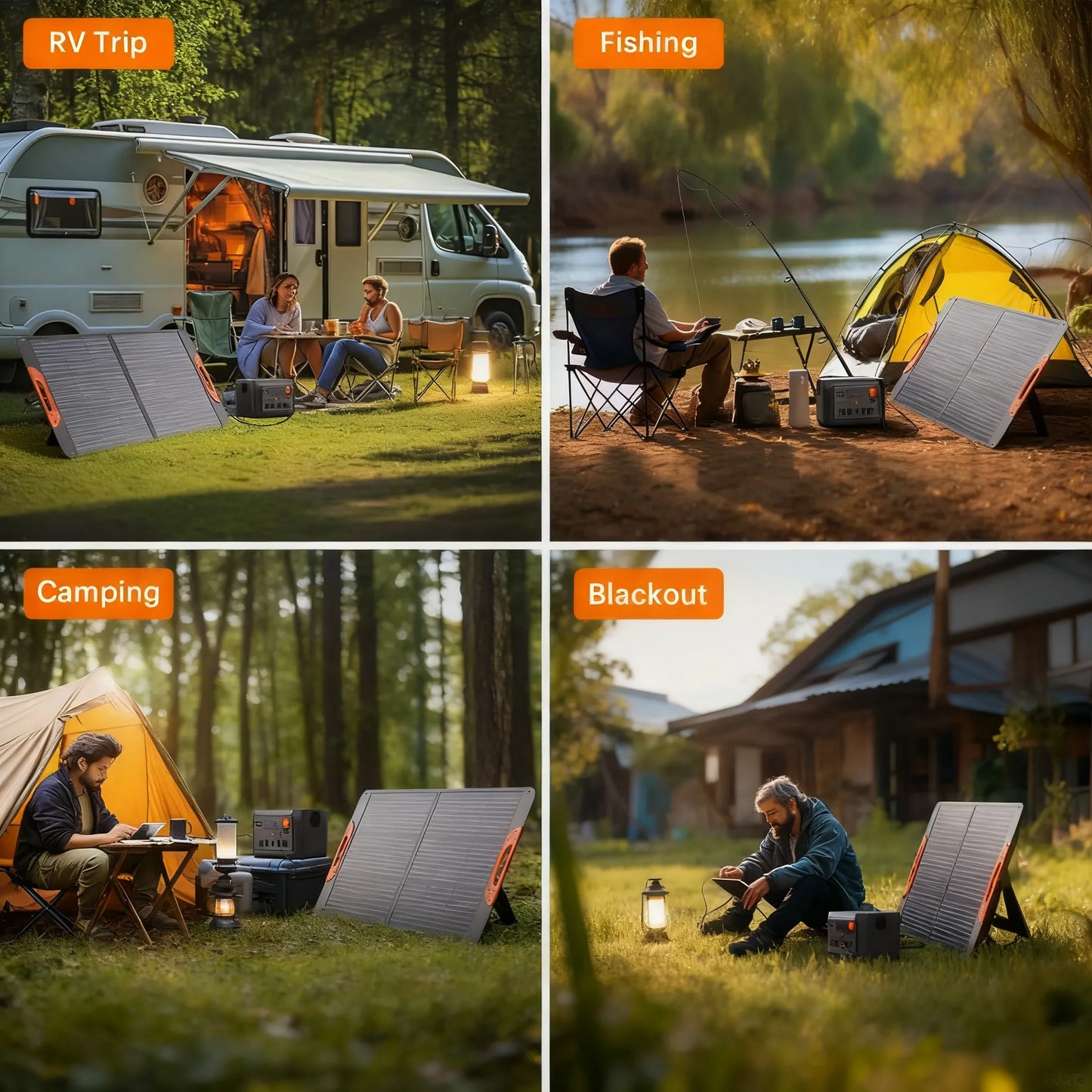 100W Foldable Solar Panel, High Efficiency, Waterproof & Quick Charge