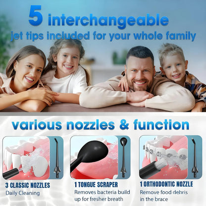 Cordless Rechargeable Oral Irrigator: 4 Modes, IPX7 Waterproof, for Home/Travel