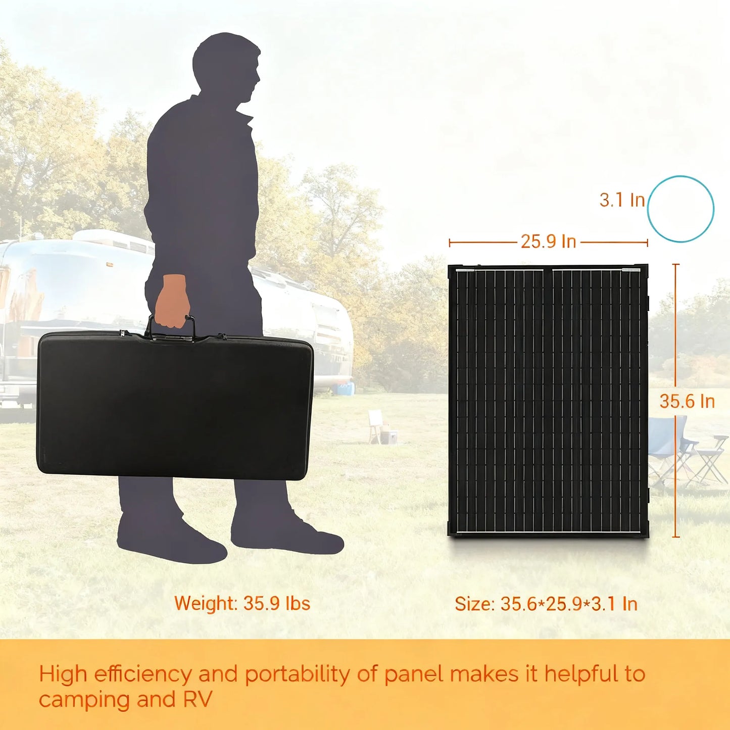 200W Foldable Solar Panel, with Waterproof Controller & Adjustable Stand