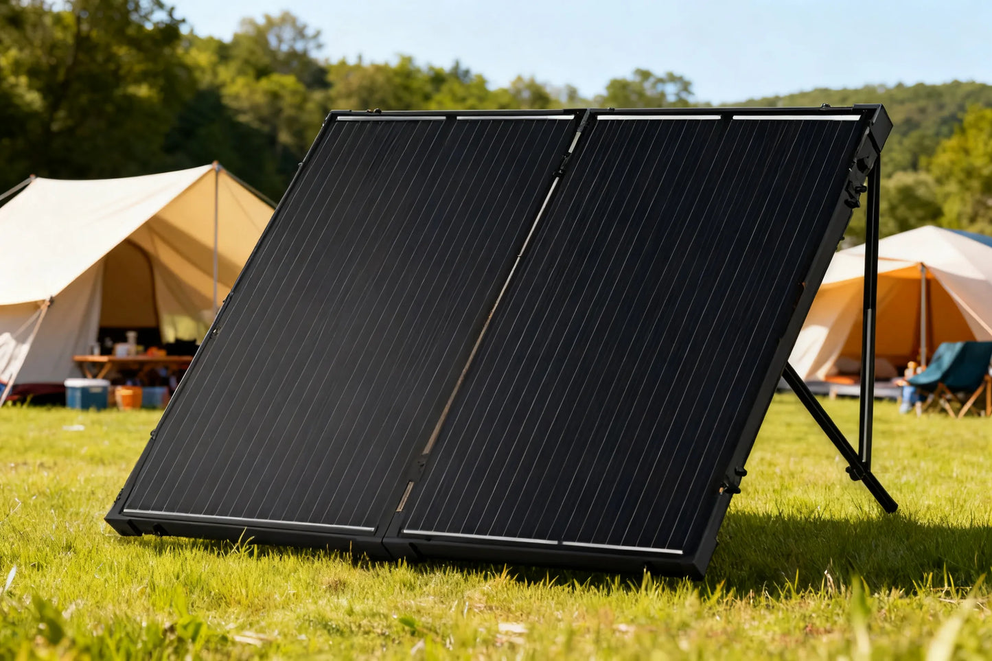 200W Foldable Solar Panel, with Waterproof Controller & Adjustable Stand