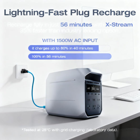 1024Wh Portable Power, LFP Battery with Solar & UPS Support