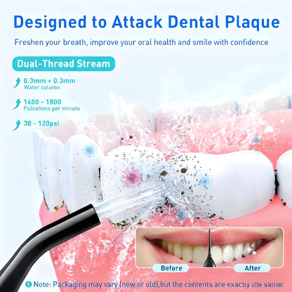 Water Flosser Teeth Pick: 300ML, Cordless Rechargeable, IPX7 Waterproof, Portable Oral Cleaner