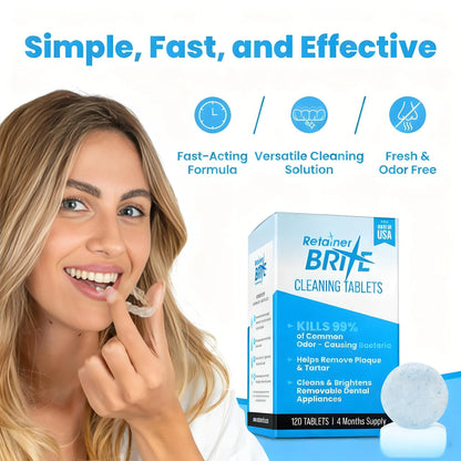 Dental Appliance Cleaner, Braces Retainer Cleaner and More. Cleaning Tablets for Ultrasonic Cleaners.