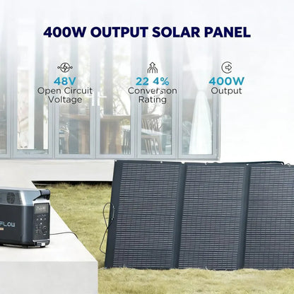 400W Portable Solar Panel - Foldable with Kickstand, IP68 Waterproof, Your Outdoor Power Station.