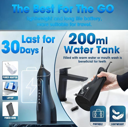 Cordless Rechargeable Oral Irrigator: 4 Modes, IPX7 Waterproof, for Home/Travel