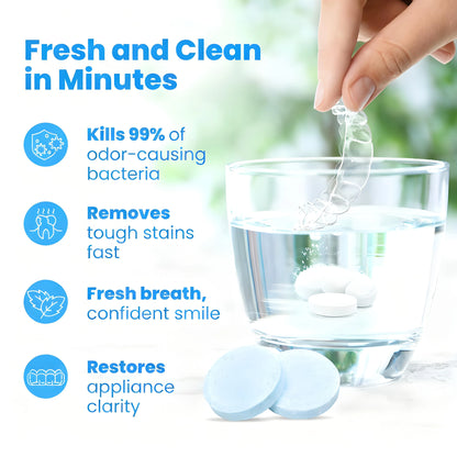 Dental Appliance Cleaner, Braces Retainer Cleaner and More. Cleaning Tablets for Ultrasonic Cleaners.