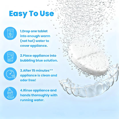 Dental Appliance Cleaner, Braces Retainer Cleaner and More. Cleaning Tablets for Ultrasonic Cleaners.